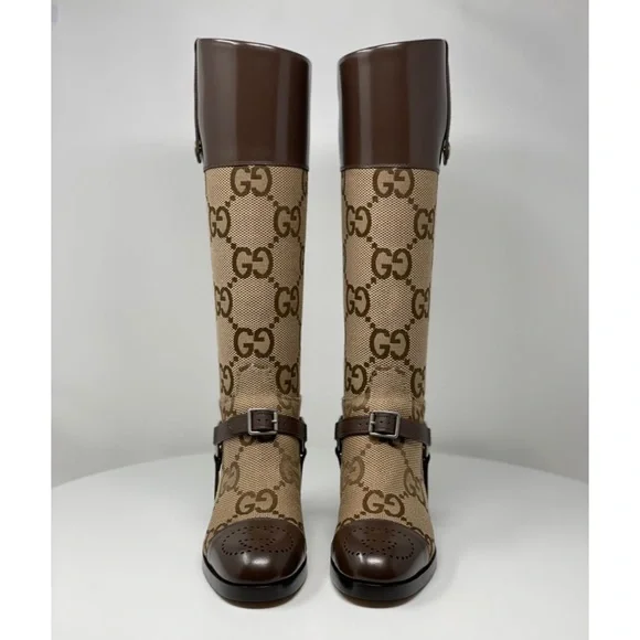 ❗️SOLD OUT ❗️Gucci Knee-high Boots With Harness  Euro size 36.5/ US 6.5 Brown - Picture 3 of 17
